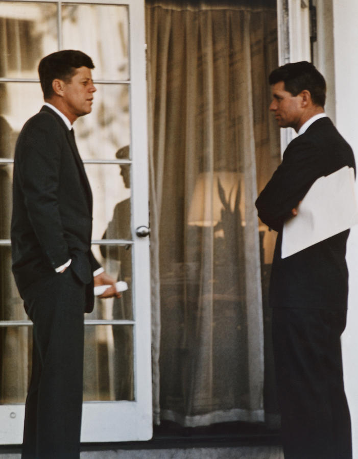 President John Kennedy And Robert Kennedy - White House 1963 Photograph by War Is Hell Store