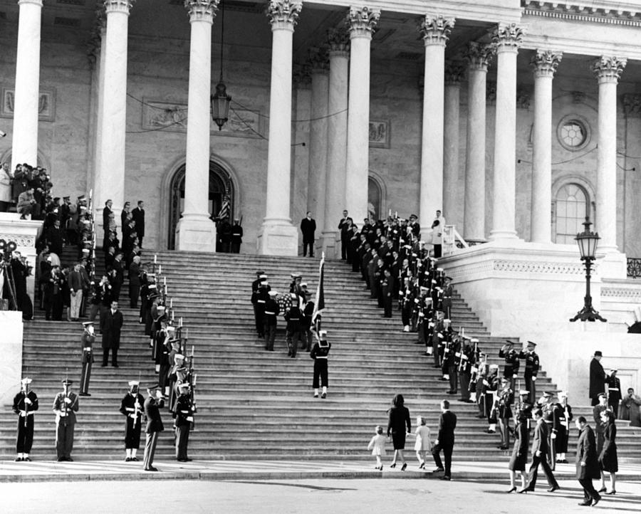 President Kennedys Casket - Capitol Building - 1963 Photograph by War Is Hell Store