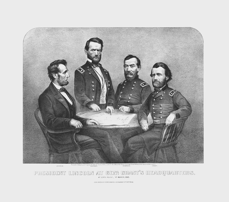 President Lincoln At General Grants Headquarters Drawing by War Is Hell Store