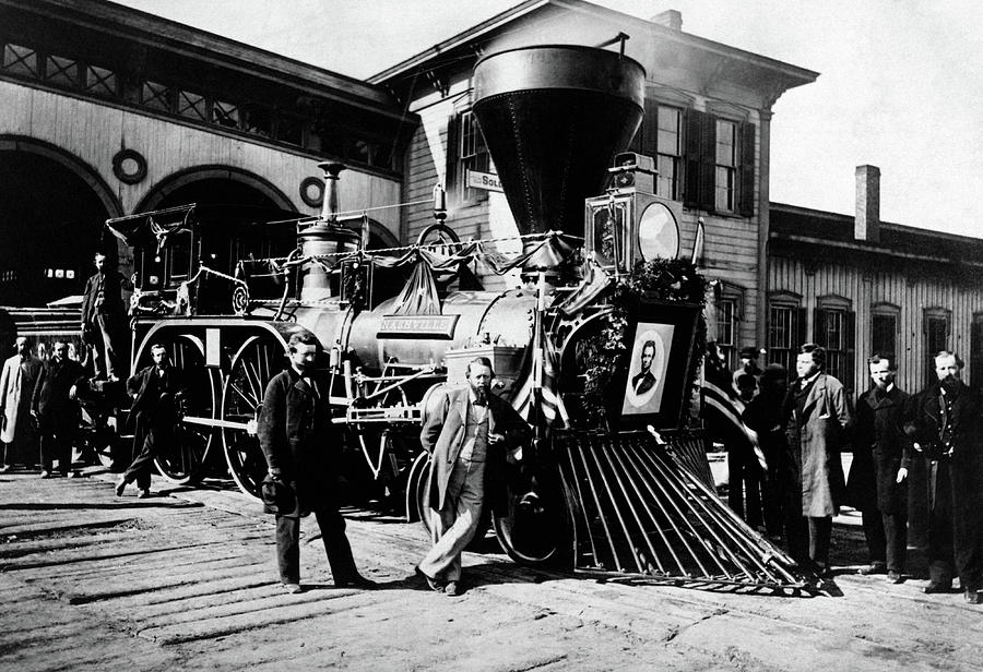 President Lincoln Funeral Train Engine - 1865 Photograph by War Is Hell Store