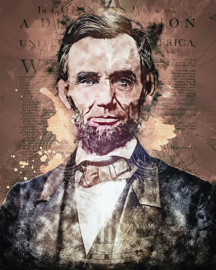 President Lincoln Grunge Mixed Media by Dan Sproul