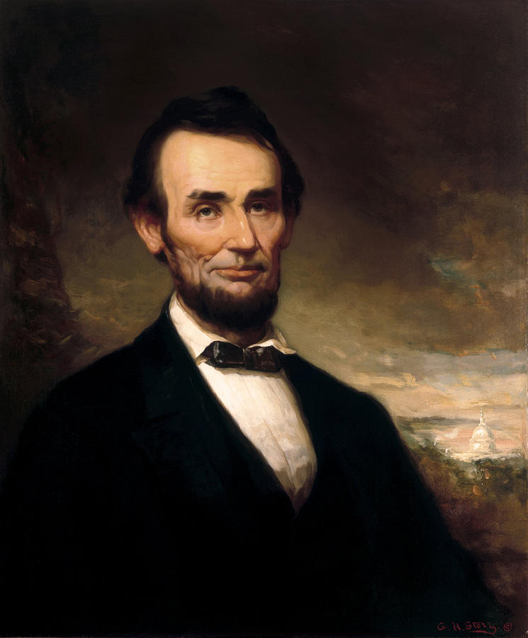 President Lincoln Portrait - George Henry Story Painting