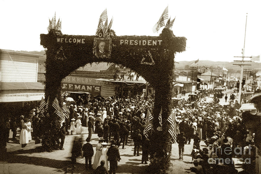 William Mckinley Photograph - President McKinley at Alvarado Street at East Franklin, Monterey May 1901 by Monterey County Historical Society