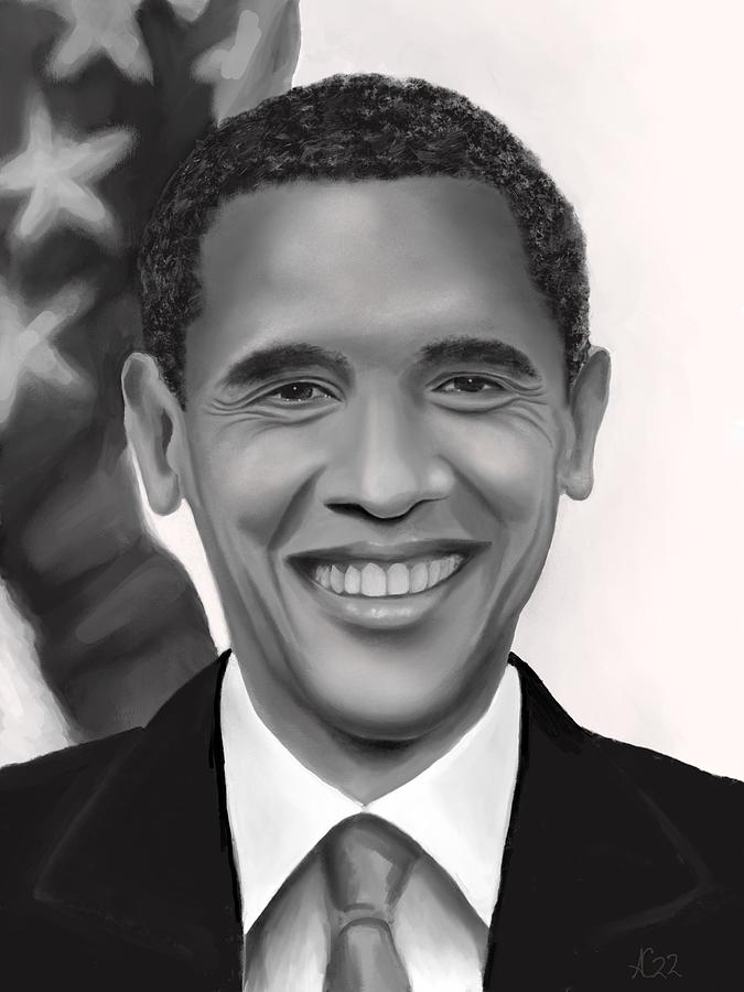 President Obama Drawing by Alan Conder