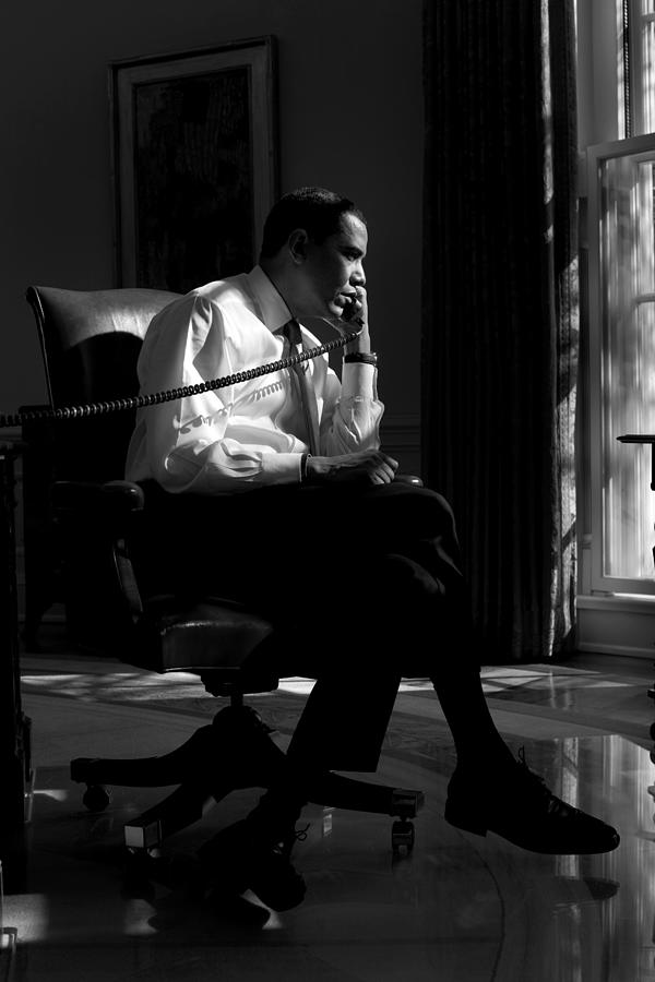 President Obama In Oval Office - 2009 Photograph by War Is Hell Store