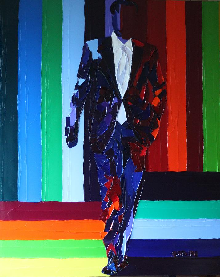 Portrait 12, The elegant man  Painting by Valerie Catoire