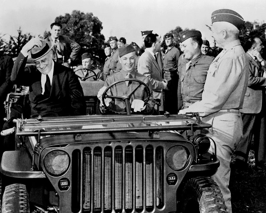 President Roosevelt and General Patton - Casablanca 1943 Photograph by War Is Hell Store