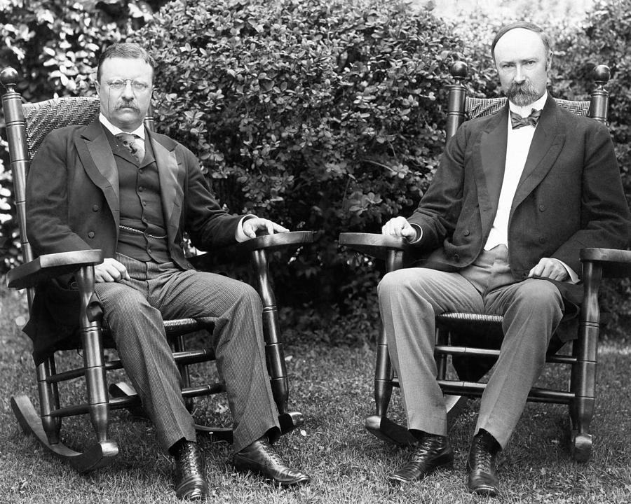 President Roosevelt and Vice President Charles Fairbanks - Circa 1904 Photograph by War Is Hell Store