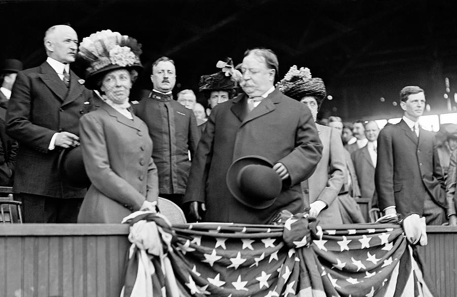 President Taft and Nellie Taft At Baseball Game - 1910 Photograph by War Is Hell Store