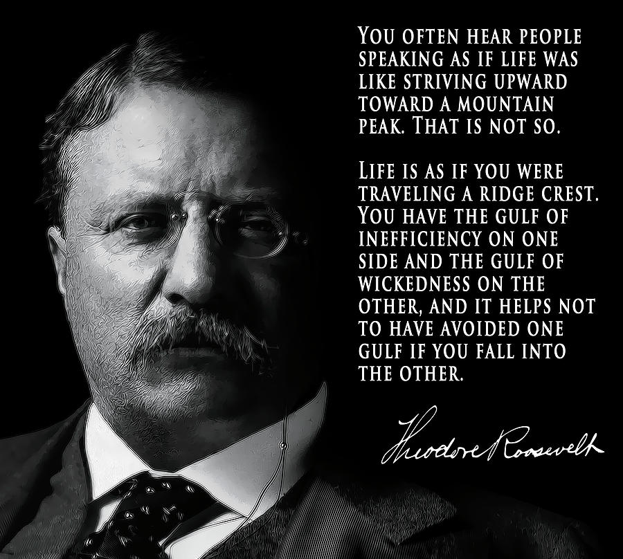 PRESIDENT TEDDY ROOSEVELT on AVOIDING LIFE'S PROBLEMS Digital Art by ...