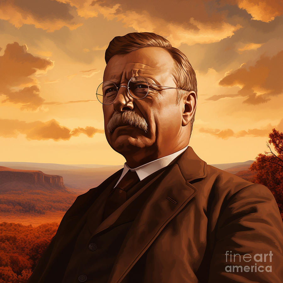 National Parks Digital Art - President Theodore Roosevelt by Devon Watkis