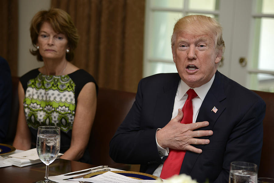 President Trump Hosts Lunch for Congressional Members at White House Photograph by Pool President Trump Hosts Lunch for Congressional Members at White House Photograph by Pool