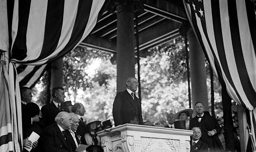 President Wilson Speaking On Memorial Day - Arlington National Cemetery 1917 Photograph by War Is Hell Store