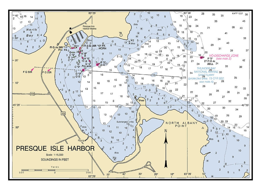 Presque Isle Harbor Michigan, Noaa Chart 14869_3 Digital Art by ...