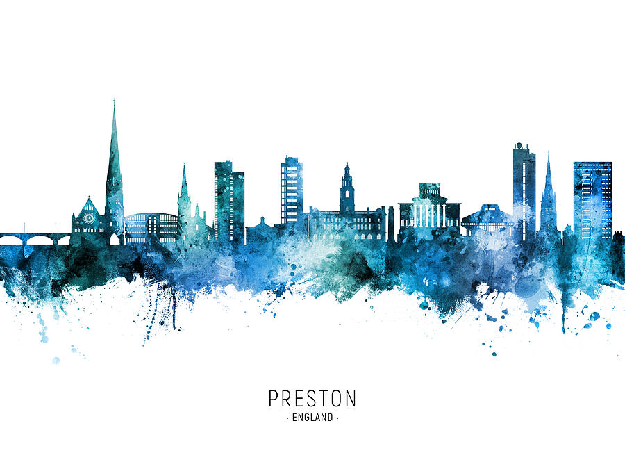 Preston England Skyline #01 Digital Art by Michael Tompsett