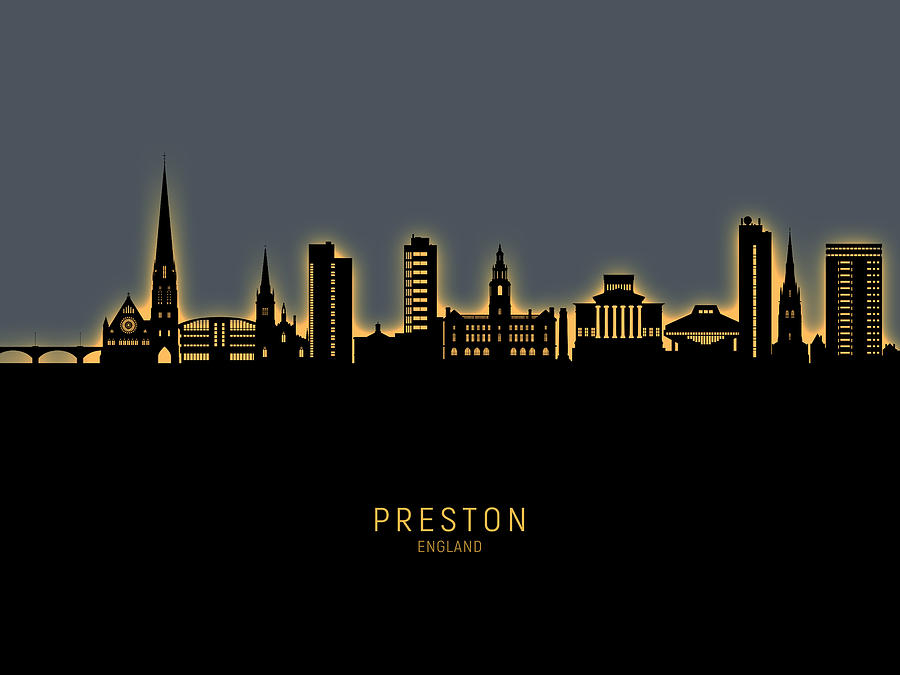Preston England Skyline #05 Digital Art by Michael Tompsett