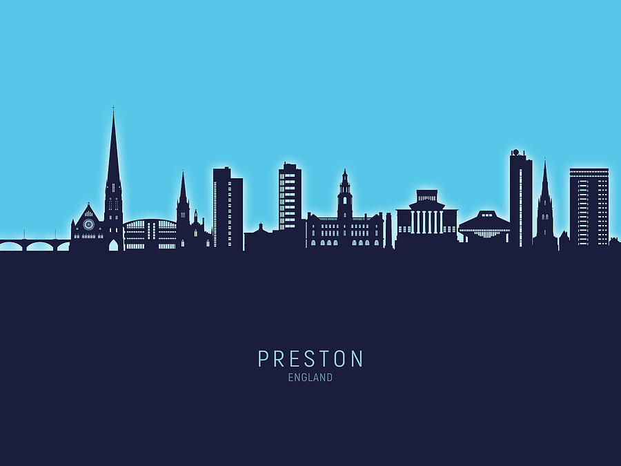 Preston England Skyline #08 Digital Art by Michael Tompsett