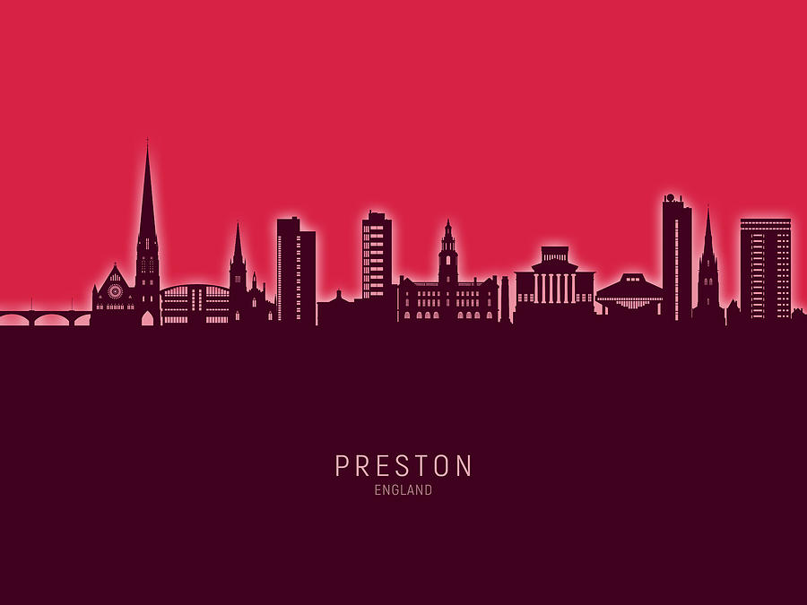 Preston England Skyline #11 Digital Art by Michael Tompsett