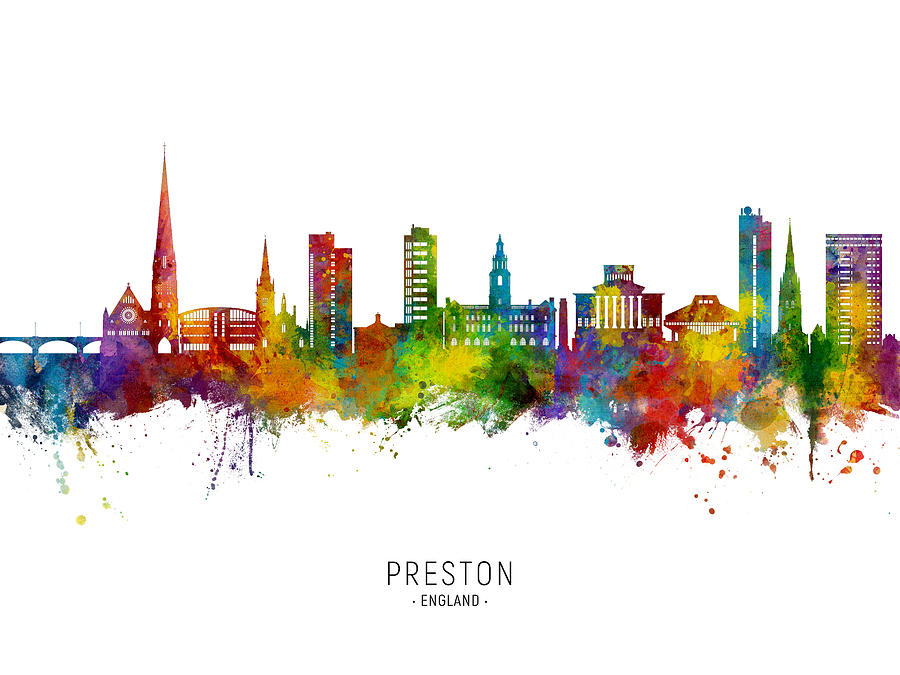 Preston England Skyline #92 Digital Art by Michael Tompsett