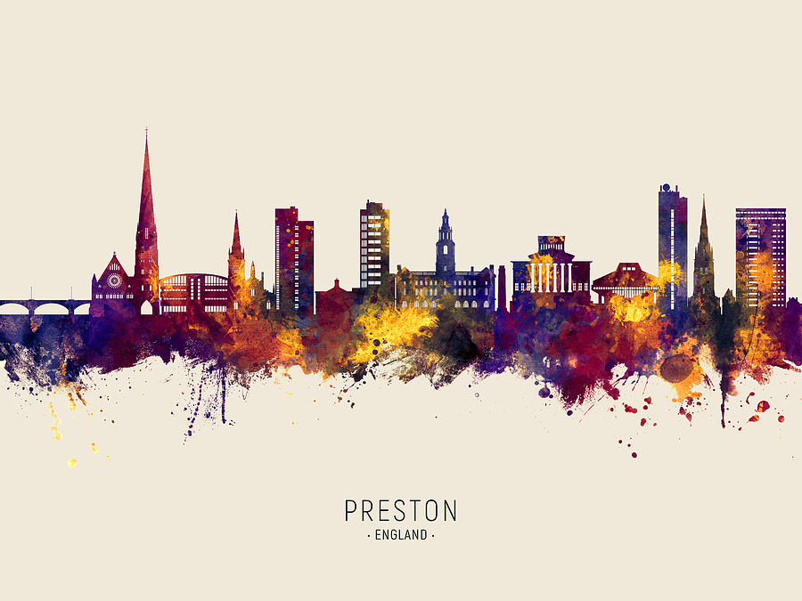 Preston England Skyline #97 Digital Art by Michael Tompsett