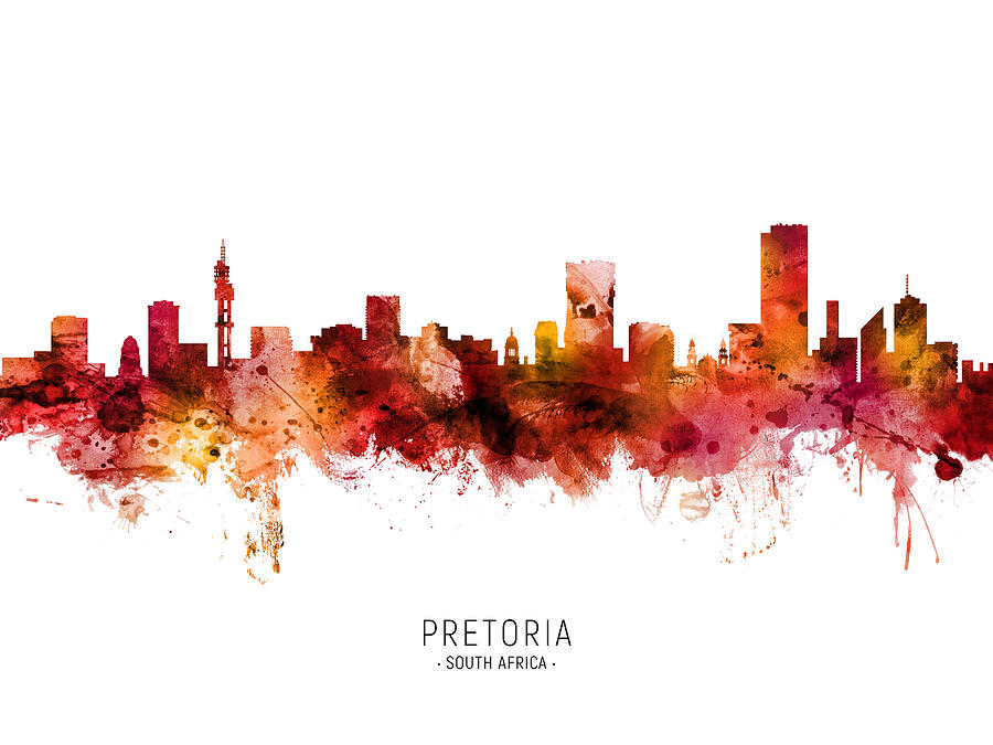 Pretoria South Africa Skyline #98 Digital Art by Michael Tompsett ...