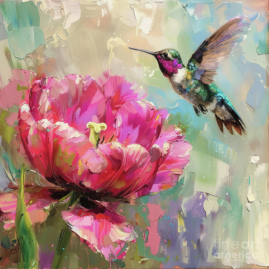 Hummingbird Painting - Pretty Annas Hummingbird by Tina LeCour