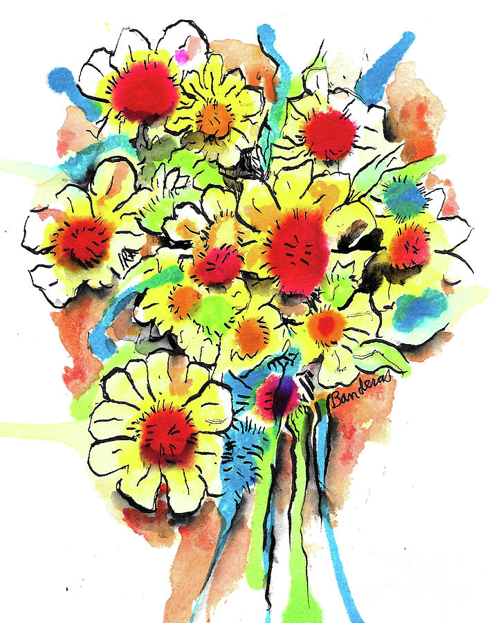 Pretty Bouquet Painting by Terry Banderas