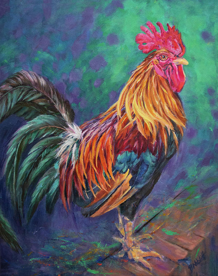 Pretty Boy Rooster Painting by Paula Noblitt - Pixels