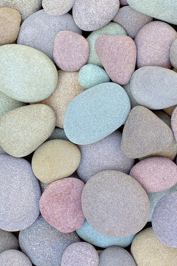 Pretty Colored Beach Stones Vertical Photograph by Kathi Mirto