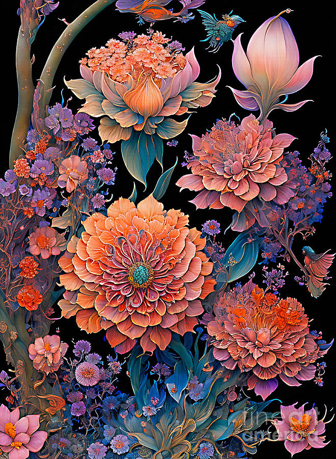 Pretty Floral Arrangement by Kaye Menner Digital Art by Kaye Menner