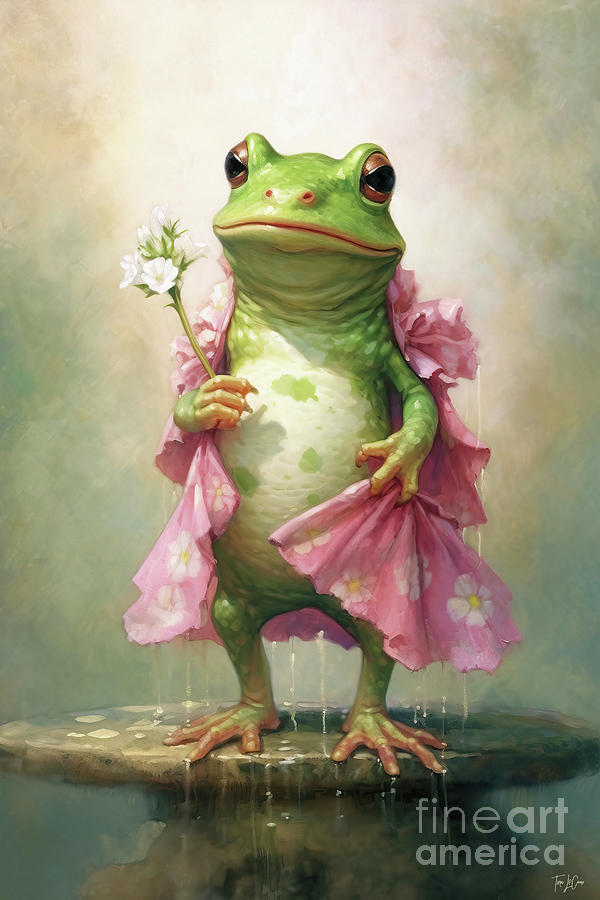 Frog Digital Art - Pretty In Pink Bullfrog by Tina LeCour