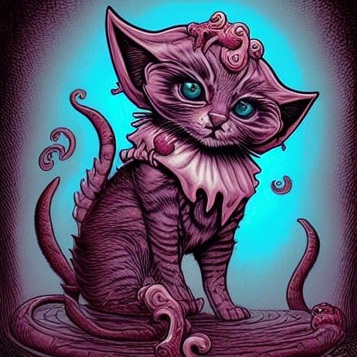 Pretty Kitty Cthulhu Digital Art by Cynthia Freese - Fine Art America