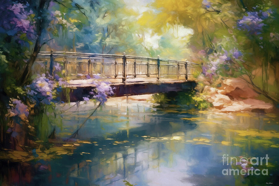 Pretty Little Bridge Painting by Tina LeCour - Fine Art America