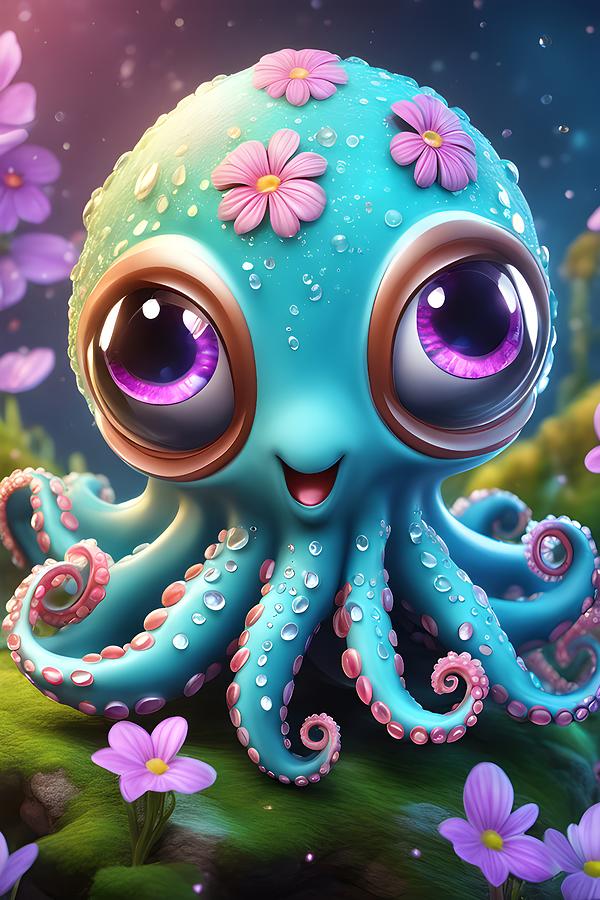 Pretty Little Octopus Digital Art by Jill Nightingale