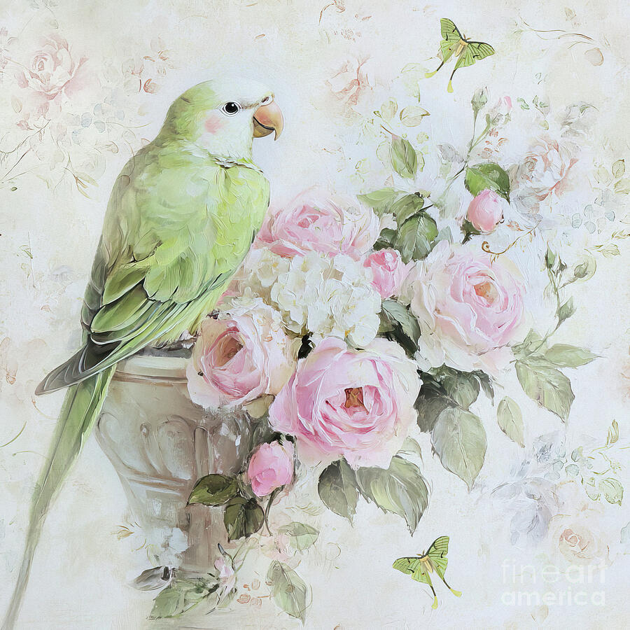 Pretty Parrot Print Painting by Tina LeCour Pretty Parrot Print Painting by Tina LeCour