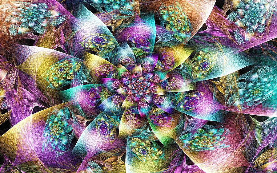 Pretty Pastel LogTile Auger Spiral Digital Art by Peggi Wolfe