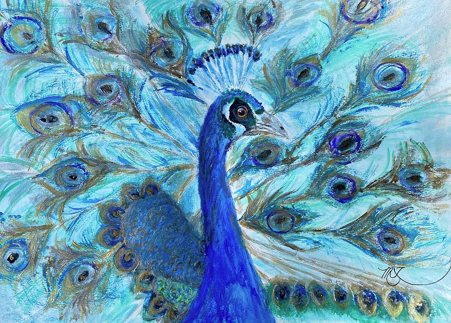 Pretty Peacock  Painting by Melody Fowler