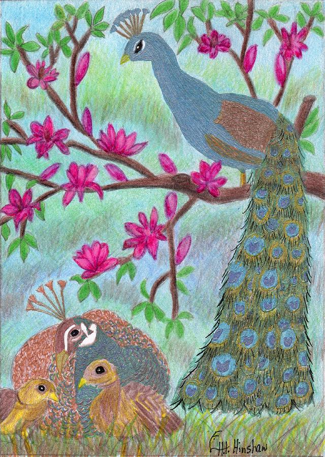 Pretty Peacocks Painting by Lisa Hinshaw