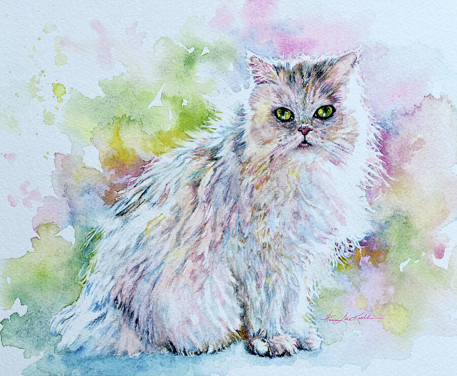 Pretty Persian Kitty Painting by Hanne Lore Koehler
