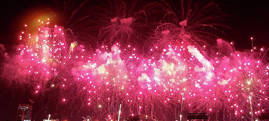 Pretty Pink Fireworks  Photograph by Ally White