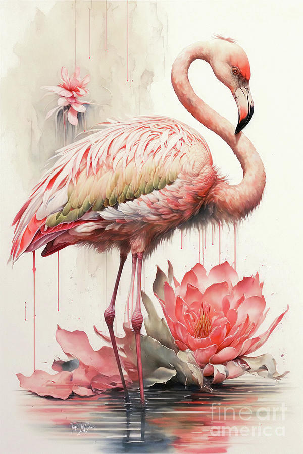 Pretty Pink Flamingo Painting by Tina LeCour