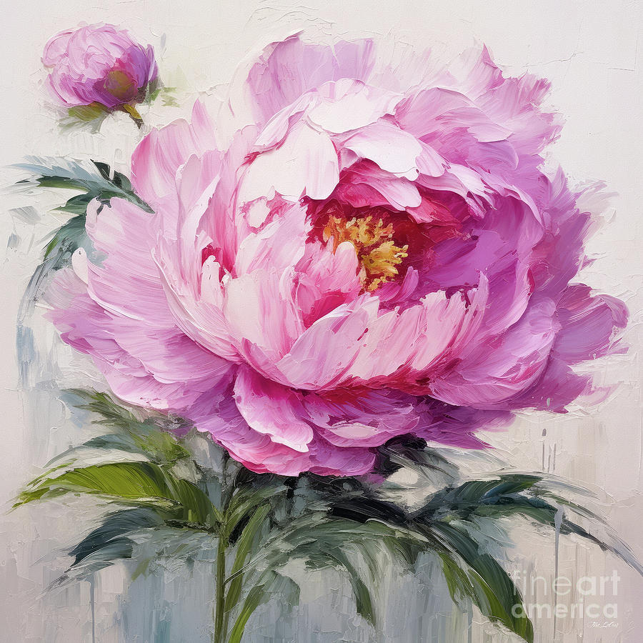 Pretty Pink Peony Painting by Tina LeCour