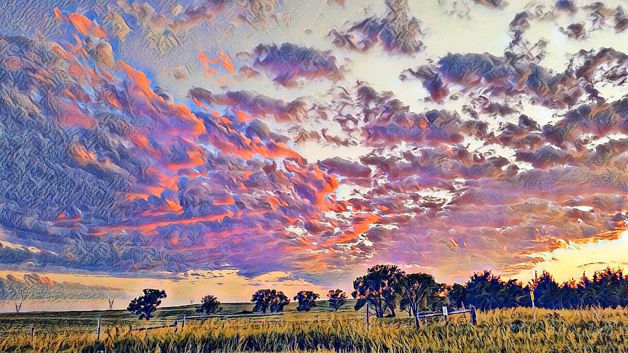 Pretty Pink Sunset  Digital Art by Ally White