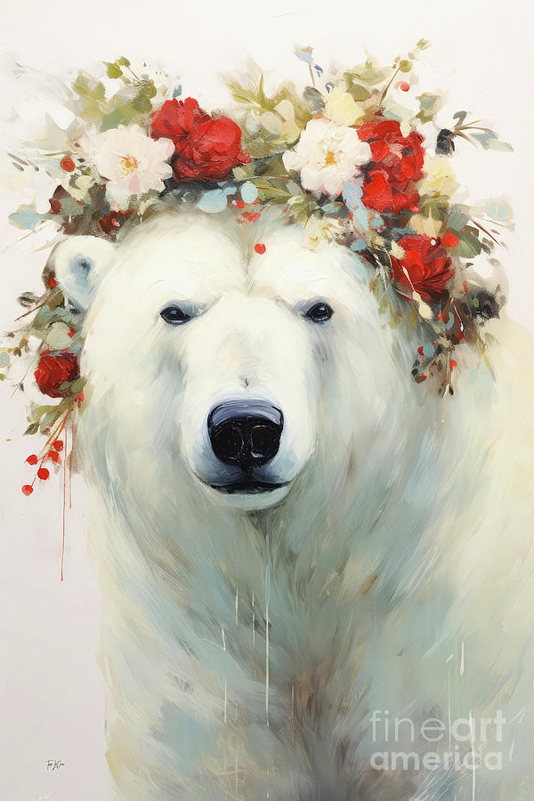 Polar Bear Painting - Pretty Polar Bear by Tina LeCour