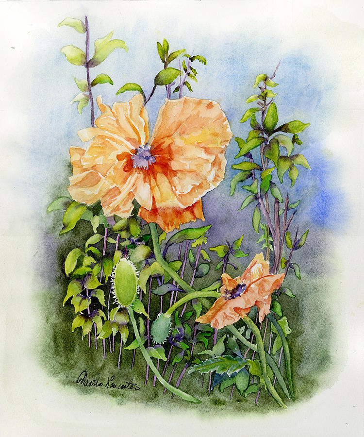 Pretty Poppies Painting by Martha Lancaster