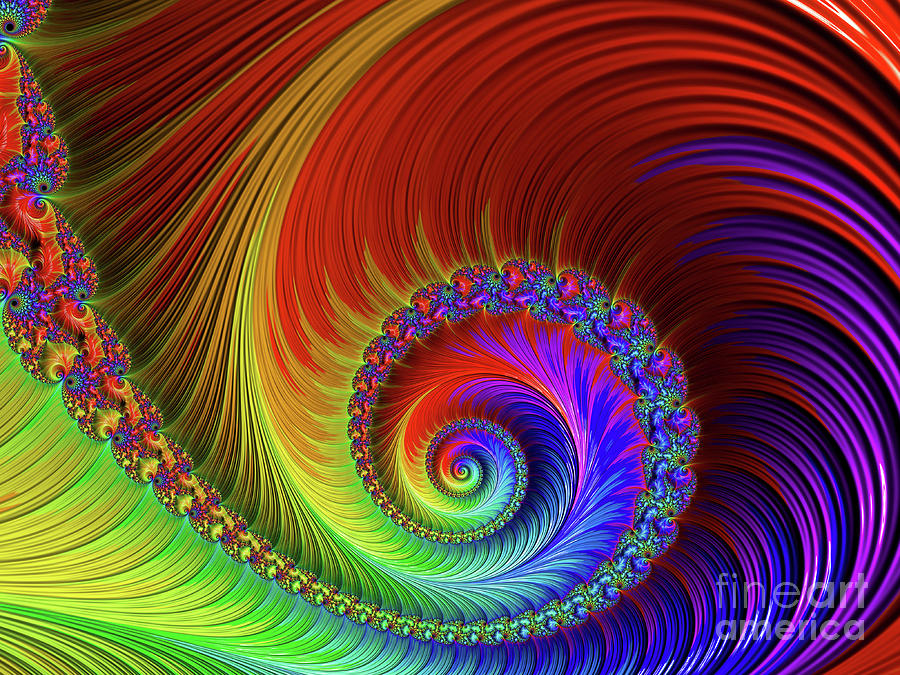 Pretty Rainbow Swirl Digital Art by Elisabeth Lucas - Fine Art America