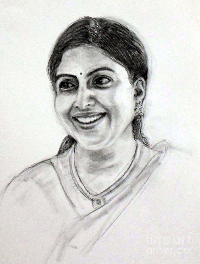 Pretty smile Drawing by Asha Sudhaker Shenoy
