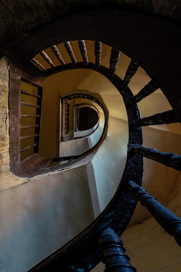 Pretty spiral wooden staircase Photograph by Jaroslaw Blaminsky