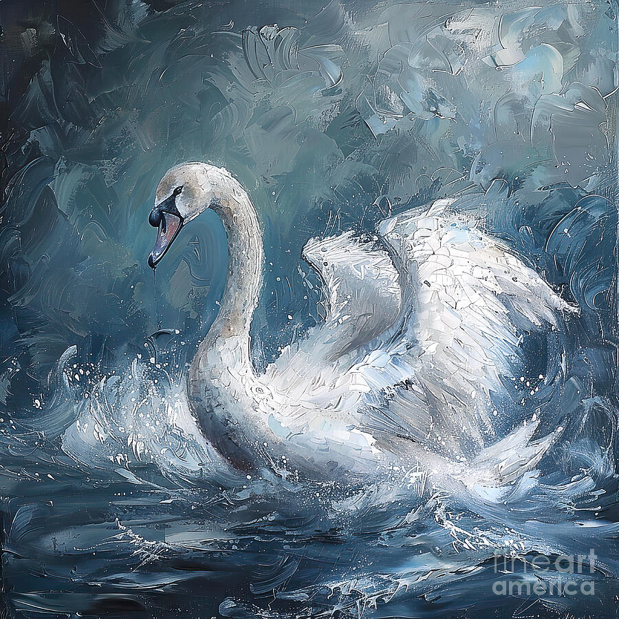 Swan Digital Art - Pretty Swan by Elisabeth Lucas