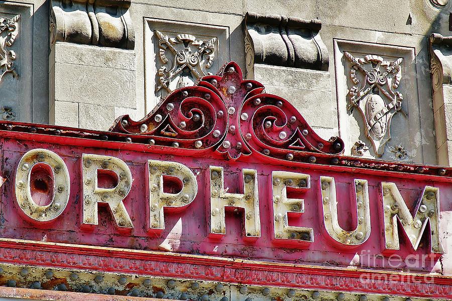 Vintage Photograph - Previous Sign for the Orpheum Theater by Martha Sherman